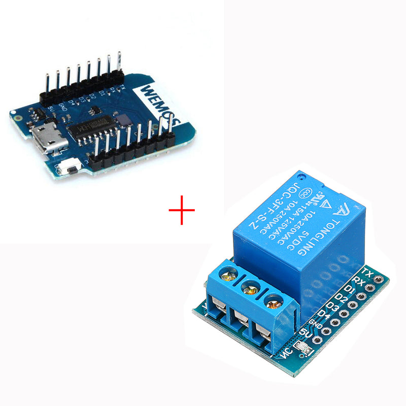 D1 mini V2.2.0 WIFI Internet Development Board + 1 Channel 5V Relay Module High Level Trigger