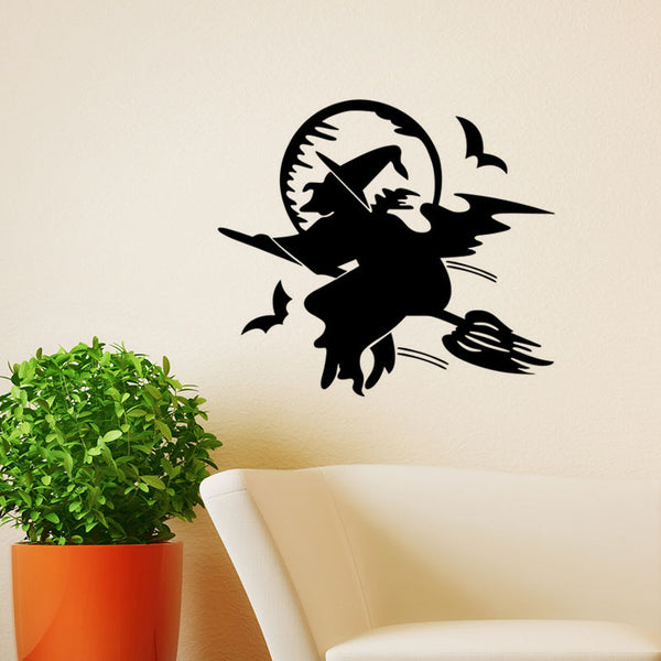 Miico FX3017 Halloween Sticker Cartoon Sticker Witch Pattern Removable Wall Stickers
