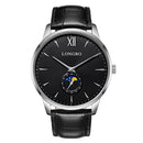 LONGBO 5008 The Sun The Moon The Stars Leather Band Waterproof Men Women Quartz Watch