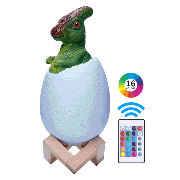 Loskii KL-02 Decorative 3D Deputy Dinosaur Egg Smart Night Light Remote Control Touch Switch 16 Colors LED Nightlight For Christmas Gifts