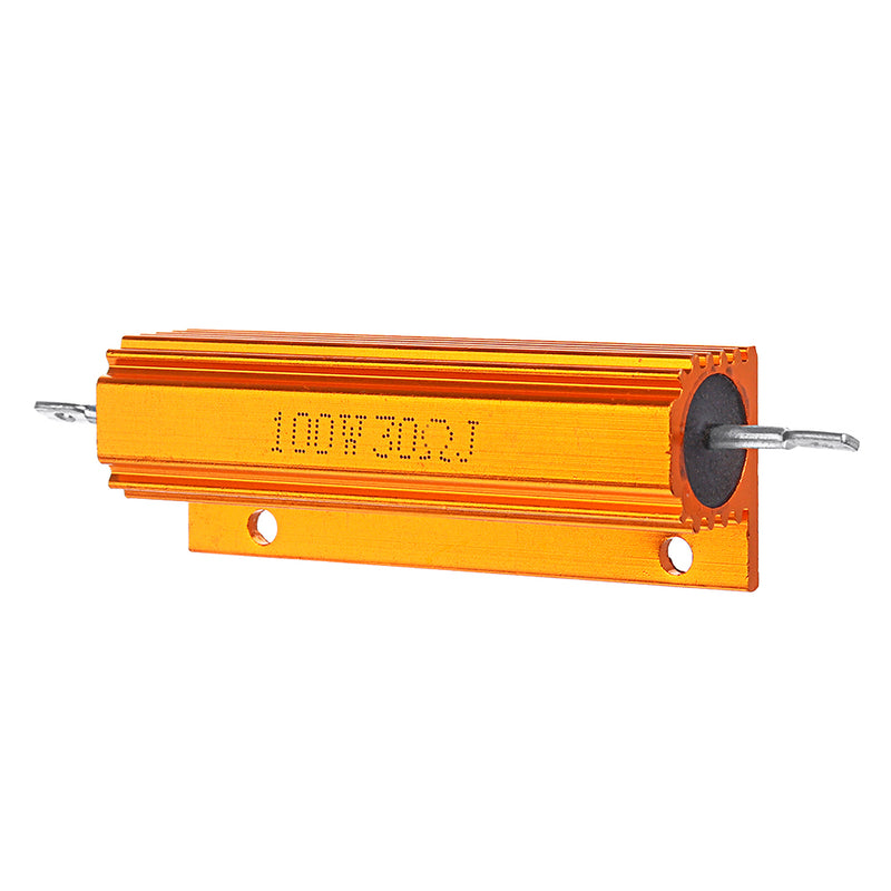 RX24 100W 30R 30RJ Metal Aluminum Case High Power Resistor Golden Metal Shell Case Heatsink Resistance Resistor