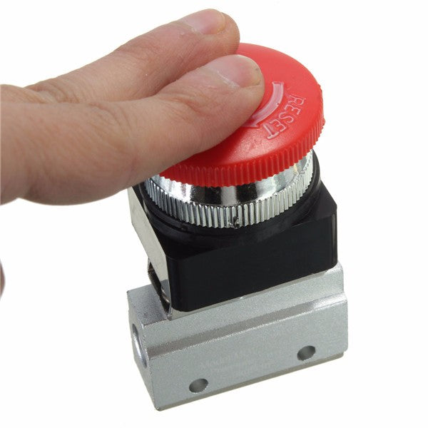 2 Way 2 Position Pneumatic Mechanical Valve 1/8 Inch Thread Push-button Switch Valve
