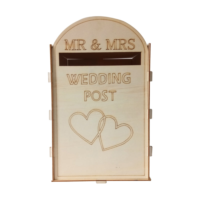 Wooden Wedding Mr Mrs Post Box Royal Mail Style For Cards Letters Gifts Message Decor Supplies