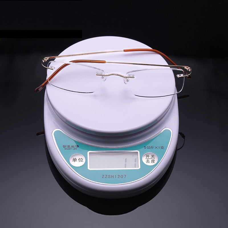 LianSanTitanium Portable Anti-fatigue Reading Glasses Frameless Resin Alloy Presbyopic Glass L8085