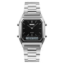 SKMEI 1220 Alloy Case 30M Waterproof Luminous Business Classic Quartz Digital Dual Display Watch