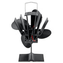 4 Blades Heat Powered Stove Fireplace Fan W/ Thermometer for Wood Log Burning Burner Stove