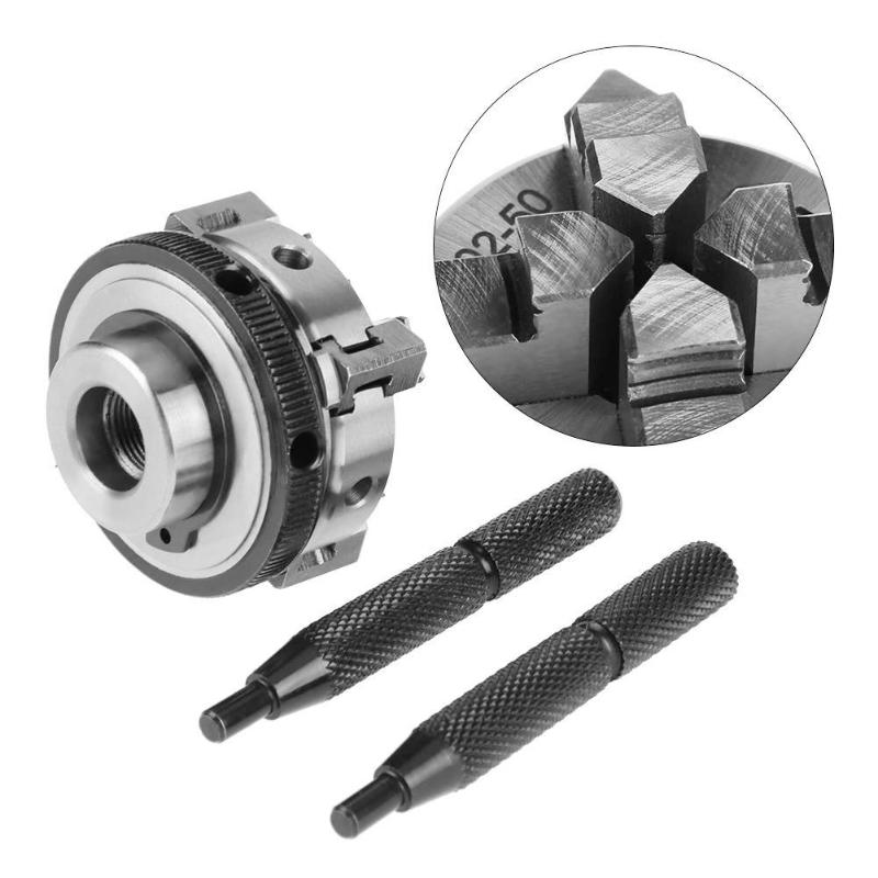 SANOU 3/4 Jaws Wood Lathe Chuck 50mm 63mm Manual Chuck Self-centering DIY Metal Wood Lathe Tools