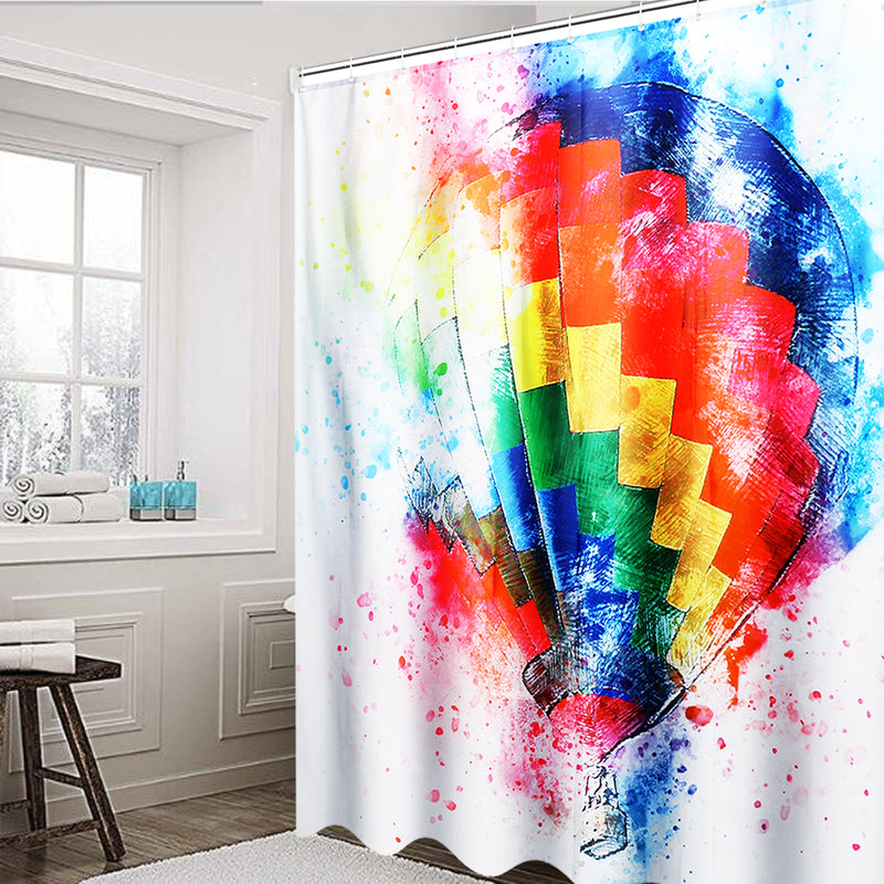 3D Digital Printing Various Pattern Bathroom Shower Curtain Waterproof & 12 Hook