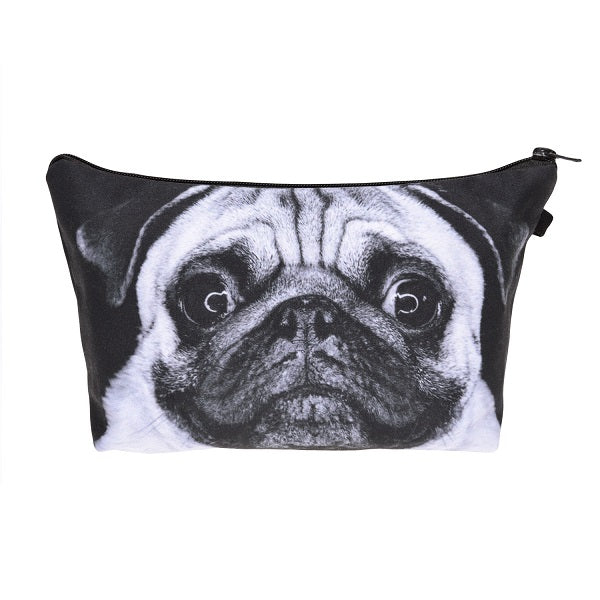 Dog 3D Printing Multi-Functional Cosmetic Bag Clutch Bag Storage Wash Bag