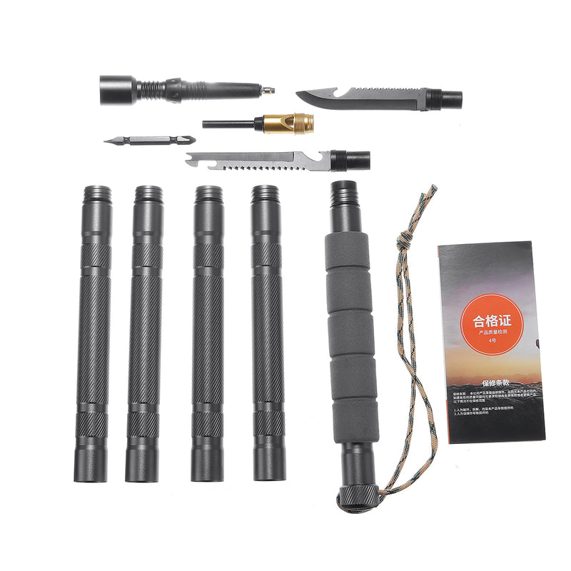 47.1 Inch Walking Trekking Stick Pole Outdoor Camping Hiking Survival Tools Kit