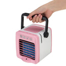 USB Mini Handle Air Cooler Humidifying Purifying 300mL Water Tank LED Light Fan