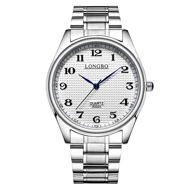 LONGBO 80024 Casual Style Couple Wrist Watch Steel Strap Analog Quartz Watch