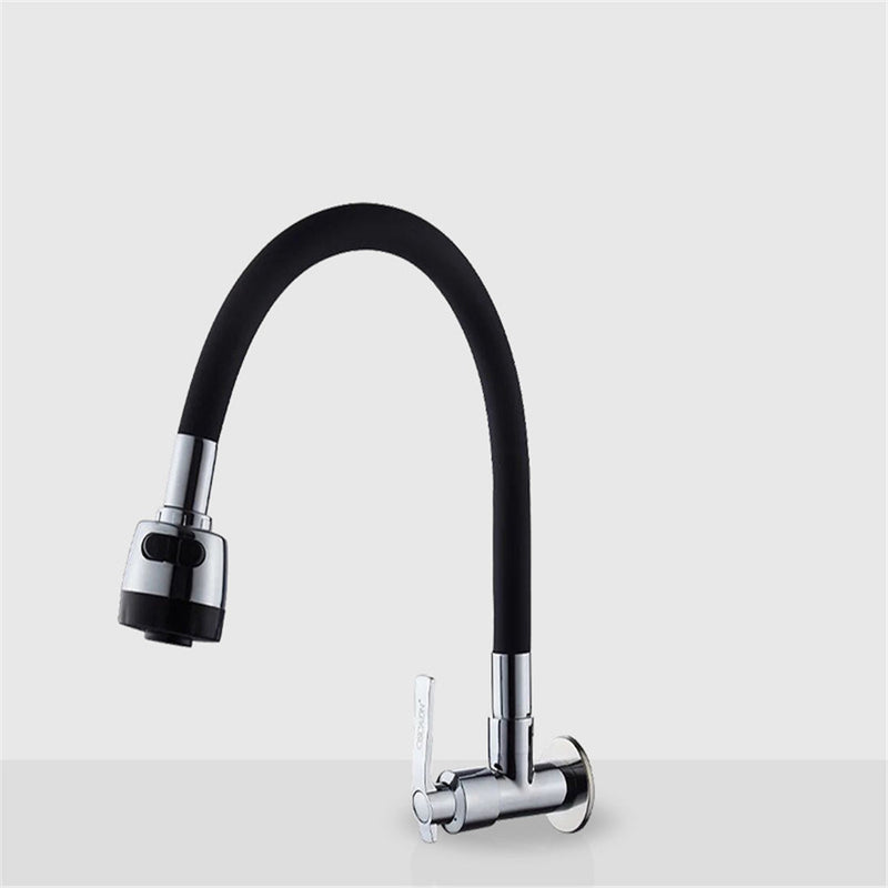 BOiROO Bathroom Basin Sink Faucet 360 Degree Rotatable Spout Single Handle Single Cold Tap Wall Mounted