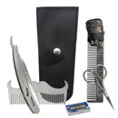 6Pcs/Set Beard Grooming & Trimming Kit Razor Comb Scissors Mustache Styling Tool