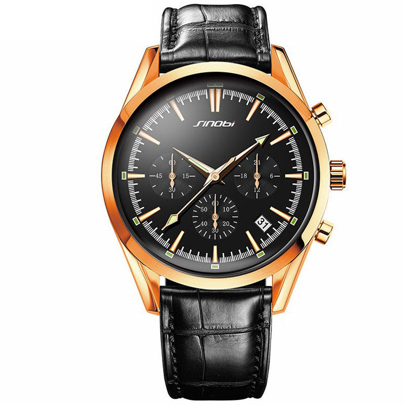 SINOBI 9642 Men Watch Chronograph Luminous Male Military Fashion Casual Quartz Watch