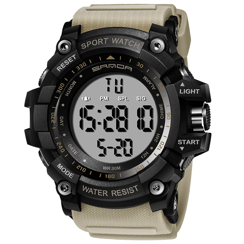 SANDA 359 Digital Watch Military Multifunction Stoptwatch Waterproof Student Men Watch
