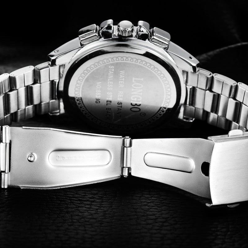 LONGBO 8833 Stainless Steel Band Fashion Business Style Luminous Display Men Quartz Watch