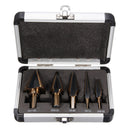 Drillpro 5pcs Hss Cobalt Step Drill Bit Set Multiple Hole 50 Sizes with Aluminum Case