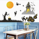Miico FX6312 2Pcs Halloween Sticker Wall Sticker for Living Room Show Window Decoration- Witch