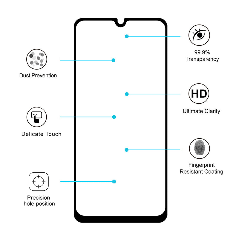 2PCS Enkay 0.26mm 9 Hardness 3D Curved Full Glue Tempered Glass Screen Protector for Xiaomi Mi A3 / Xiaomi Mi CC9e 6.088 inch