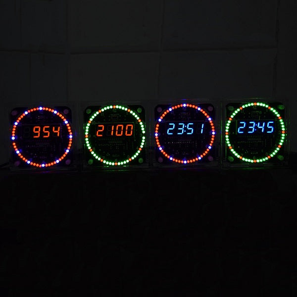 Geekcreit? Upgrade DIY EC1515B DS1302 Light Control Rotation LED Electronic Clock Kit Size 81x81x2mm