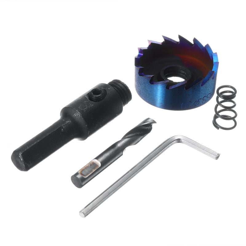 5pcs 16-30mm HSS Blue Nano Coating Tooth Hole Saw Cutter Drill Bit Set for Metal Sheet