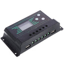 PWM 10/20/30A 12V/24V Auto Solar Charge Controller LCD Dispaly Battery Charge Solar Controller Dual USB Port 2.5A with Backlight