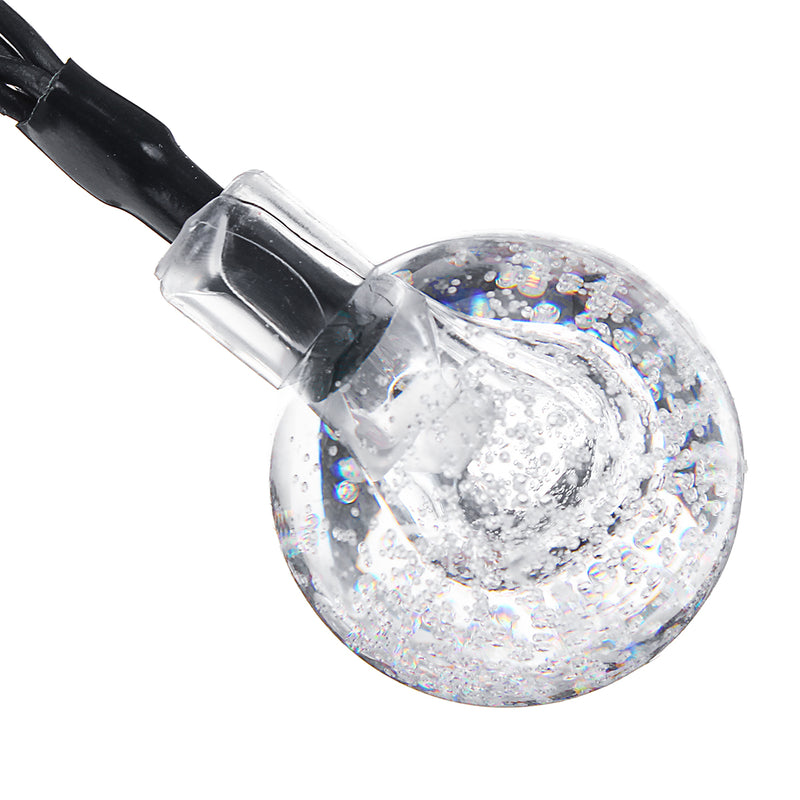 6m 30LED Waterproof Solar Powered Light String Retro Crystal Ball Bulb String Decor Lamp