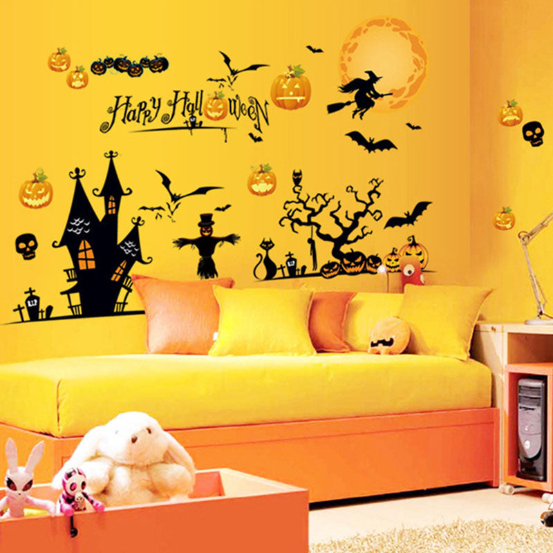 Miico MJ8006 Halloween Sticker Cartoon Sticker Removable Wall Sticker For Halloween Decoration Room Decoration