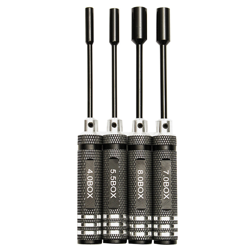 DANIU 4pcs Metal 4.0/5.5/7.0/8.0mm Hex Screwdriver Tools NUT Key Socket Screwdriver Wrench  Set