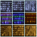 3*1M USB 8 Modes 100 LED Curtain String Light with 10 Hooks Festival Decor Fairy Lamp Christmas Wedding