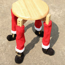 4Pcs Christmas Red Table Chair Legs Feet Sock Sleeve Cover Floor Protector Tables Leg Covers Party