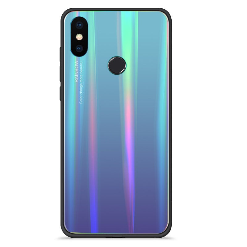 Bakeey Laser Gradient Bling Tempered Glass Shockproof Protective Case For Xiaomi Mi 8 Lite
