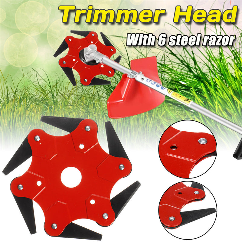 6 Teeth Grass Trimmer Head Steel Blades Razors Brush Cutter Tool