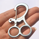 AOTDDOR Stainless Steel Keychain Multifunction Engaging Carabiner Buckle EDC Tool