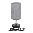 Multifutional Bedside Table Desk Lamp With Dual USB Port Outlet Fabric Shade
