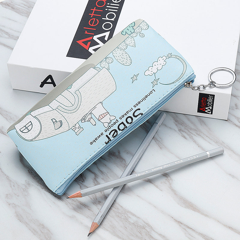 Dog Paradise Pencil Bag PU Storage Box Cartoon Cute Pen Case Big Capacity Office School Supplies Stationery Gift for Students Kids