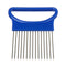 Stainless Steel onion Slicers Safe Fork Kitchen Tool Tomato Onion Vegetables Slicer Cutting Aid Holder Guide Slicing Vegetable Cutter