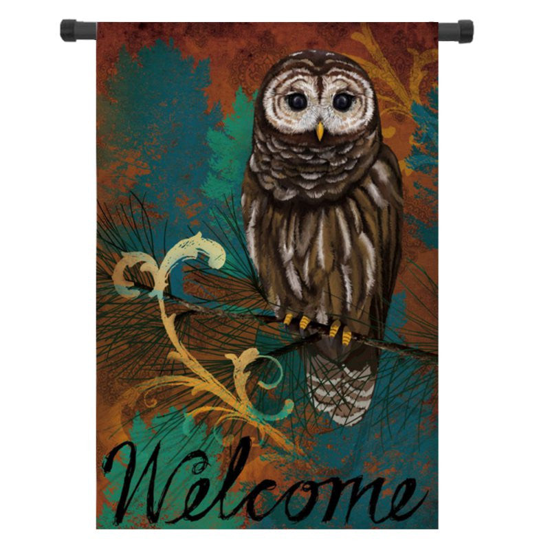28"x40" 12.5"x18" Owl Autumn Welcome Fall House Garden Flag Yard Banner Decorations