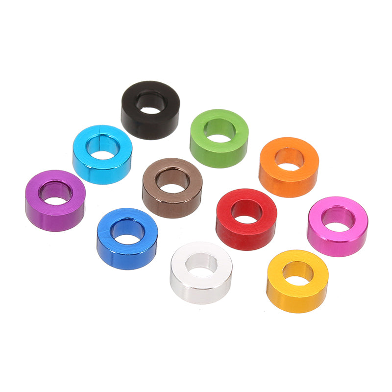Suleve M3AN3 10Pcs M3 Thickening Flat Grommet Gasket Washer Spacer Multi-color Aluminum alloy