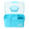271717cm Mini HandHeld Double Deck Manicure Tools Storage Case Box Parts Storage Box
