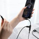 FLOVEME 2 in 1 Type C to 3.5mm Headphone Jack Audio Adapter Cable For Smartphone Tablet PC