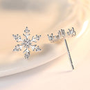 Elegant Snowflake Zircon Earrings Sweet Christmas Gift Earring Stud For Women