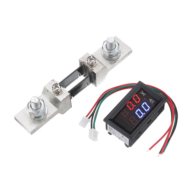 DC 0-200V 200A Digital Dual LED Voltmeter Ammete Voltage Current Panel Meter With 200A/75mV Shunt