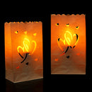 10PCS Double Heart Paper Lantern Candle Bag Tea Light Holder for Christmas Wedding Home Decoration