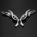 Motorcycle Aluminum Flame Skull Pattern Rearview Mirrors Decor For Harley