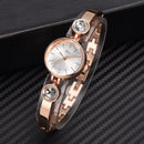Elegant Big Crystal Alloy Strap Slim Ladies Dress Bracelet Women Simple Dial Quartz Watch