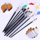 BGLN 802 9 Pcs/set Nylon Hair Acrylic Oil Painting Brush Oblique Paint Brushes Watercolor Brush Pens School Art Painting Supplies