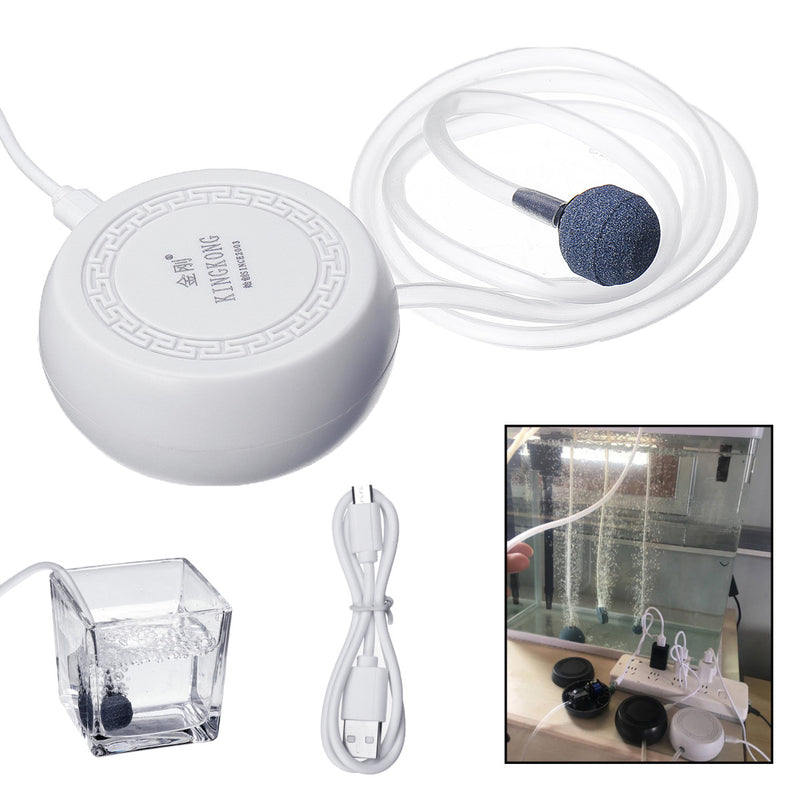 Aquarium Hydroponic Oxygen Pump Fish Tank Air Bubble Stone Aerator USB Powered Air Pump
