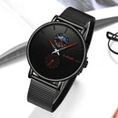 LIGE 9955 Moon Phase Date Display Ladies Wrist Watch Waterproof Full Steel Quartz Watch